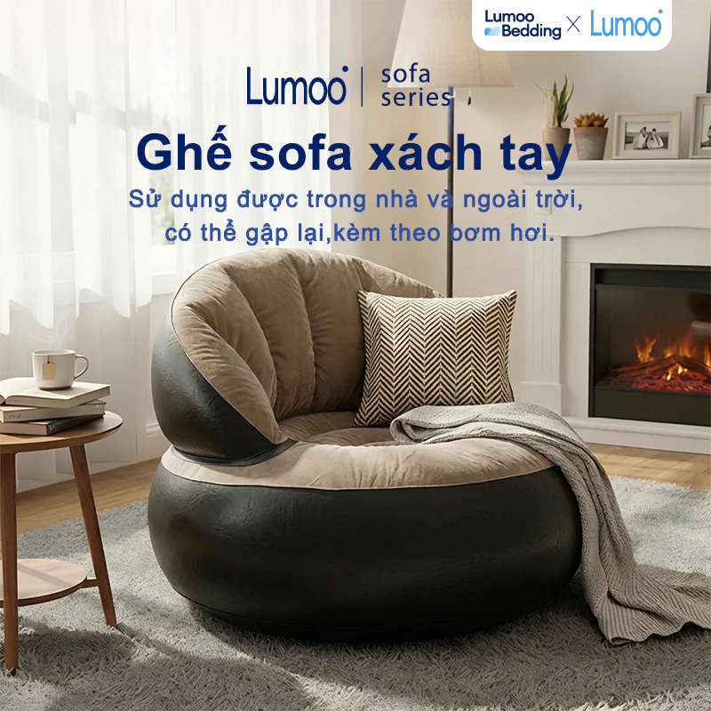 Lumoo ghế sofa lười Ghế sofa bơm hơi Cho Người Lớn Và Trẻ Em Bao gồm máy bơm
