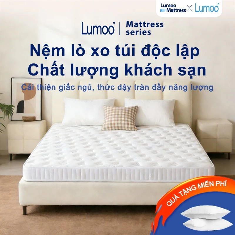 LUMOO Nệm lò xo túi độc lập 16cm 1m6×2m Tiêu chuẩn khách sạn 5 sao