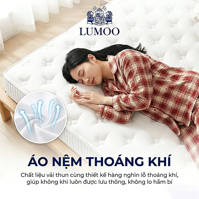 LUMOO Nệm lò xo túi độc lập 16cm 1m6×2m Tiêu chuẩn khách sạn 5 sao - 4
