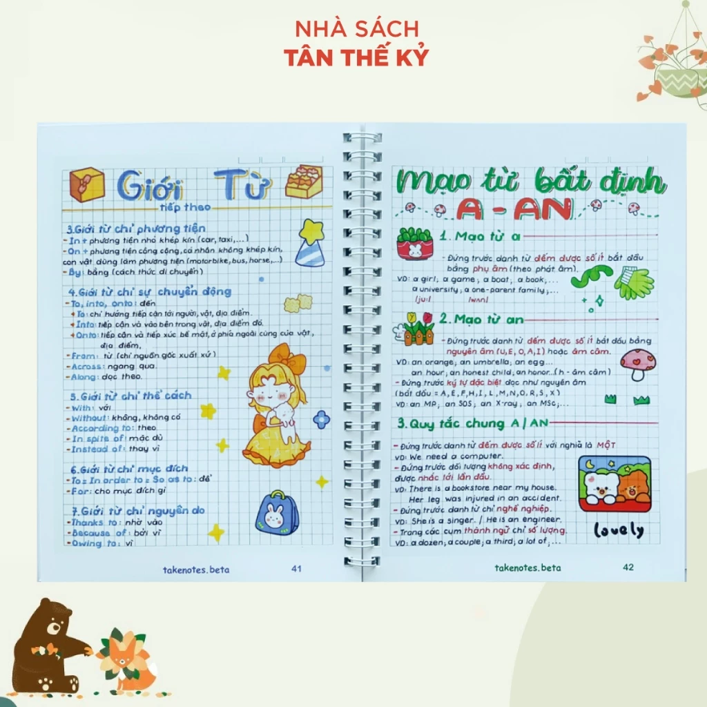 Sổ tay Takenote Tiếng Anh khổ giấy A5 - Tổng Hợp Kiến Thức Cơ Bản Tiếng Anh - Thảo Phương - 3