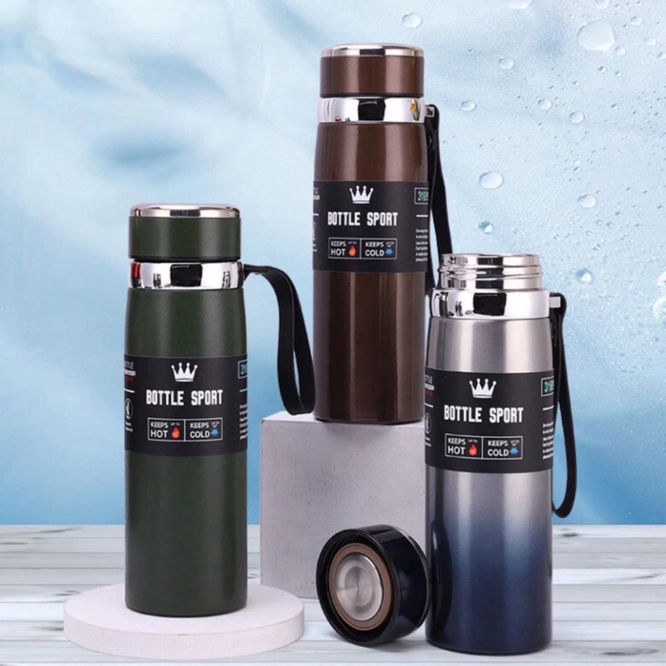 Bình giữ nhiệt 1000ml cao cấp có nắp lọc trà - Bình đựng nước giữ nhiệt lớn tiện lợi lõi inox 304 không gỉ, giữ nước tốt - 4