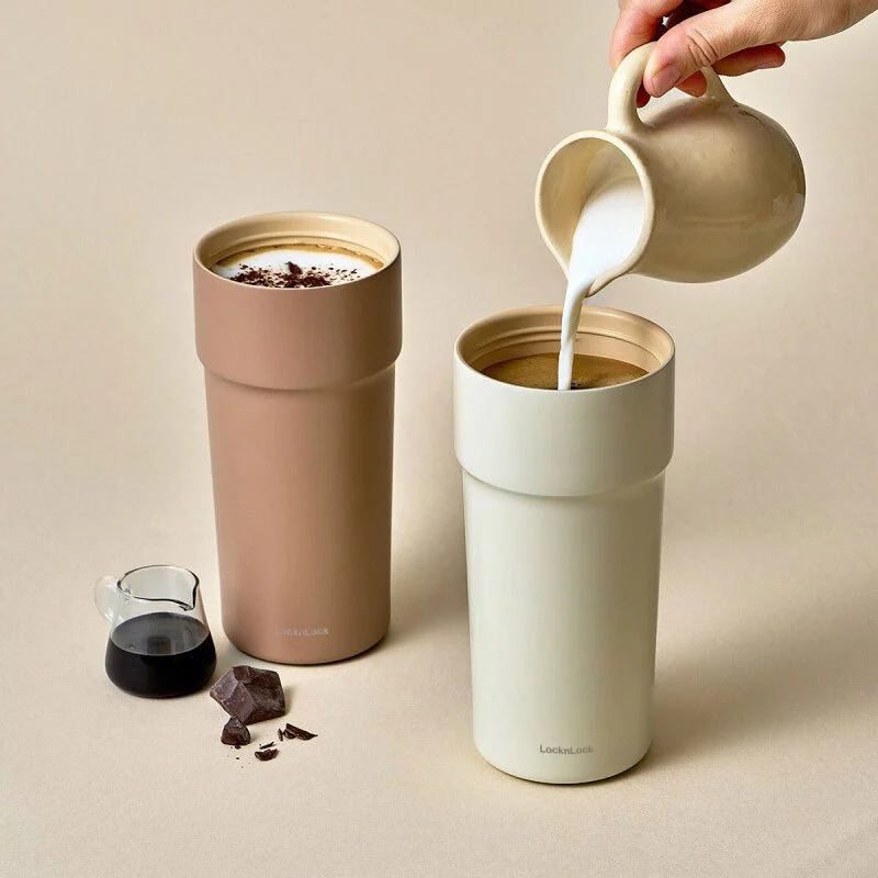 Bình giữ nhiệt LocknLock Metro Cafe Tumbler 650ml / 500ml / 750ml bằng thép không gỉ 304 phủ sứ kèm dây xách - 2