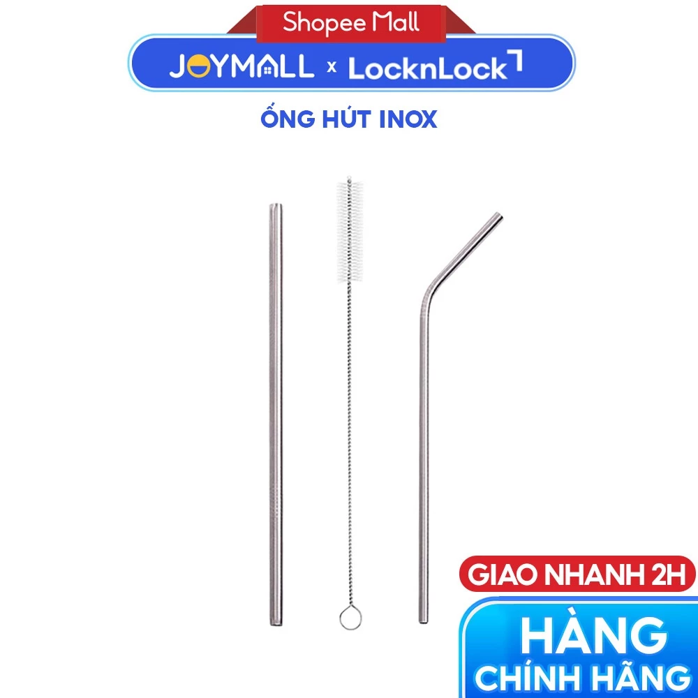 Ống hút inox loại ống hút thẳng, ống hút cong, cọ rửa ống hút - JoyMall - 2