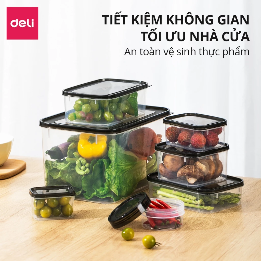 Bộ hộp 15 hộp đựng thực phẩm DELIxVUSIGN đủ size từ 250-8500ml dùng được cho lò vi sóng máy rửa bát an toàn - 2