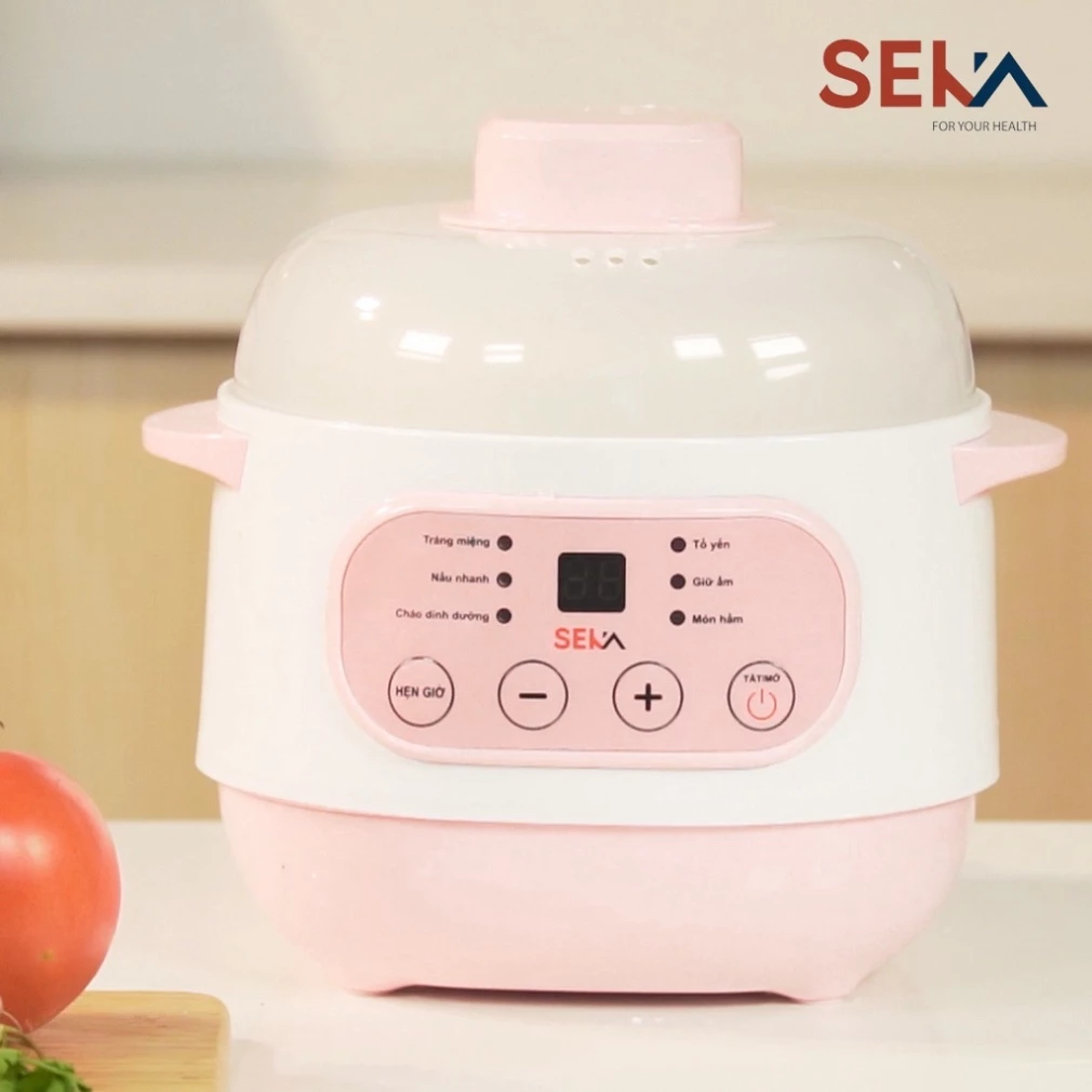 [BH 2 Năm] Nồi Nấu Cháo Chậm Cho Bé Ăn Dặm SEKA GT68 - Nồi Hầm Cháo, Kho Cá Chậm, Hầm Cách Thủy, Ninh Cháo - 4