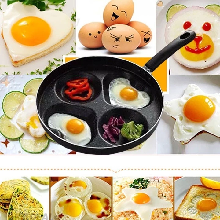Chảo Chiên Rán Trứng Chống Dính 4 Ngăn Làm Bánh Tiện Lợi Dùng Được Cho Cả Bếp Từ - 2