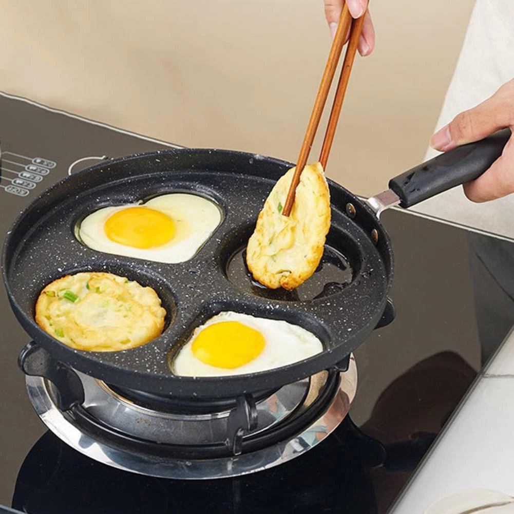 Chảo Chiên Rán Trứng Chống Dính 4 Ngăn Làm Bánh Tiện Lợi Dùng Được Cho Cả Bếp Từ - 4