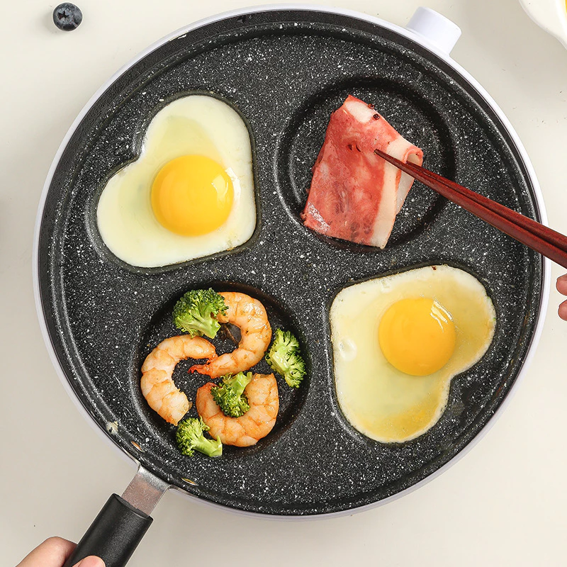 Chảo Chiên Rán Trứng Chống Dính 4 Ngăn Làm Bánh Tiện Lợi Dùng Được Cho Cả Bếp Từ - 5