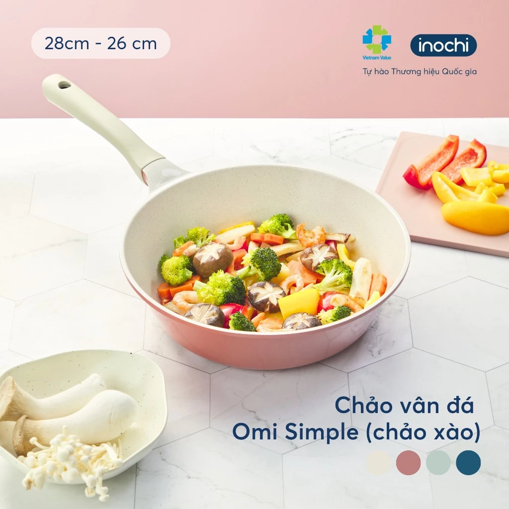 Nồi chảo chống dính Inochi cực cao cấp hàng Chính Hãng dùng được bếp từ có tay cầm cách nhiệt - 3
