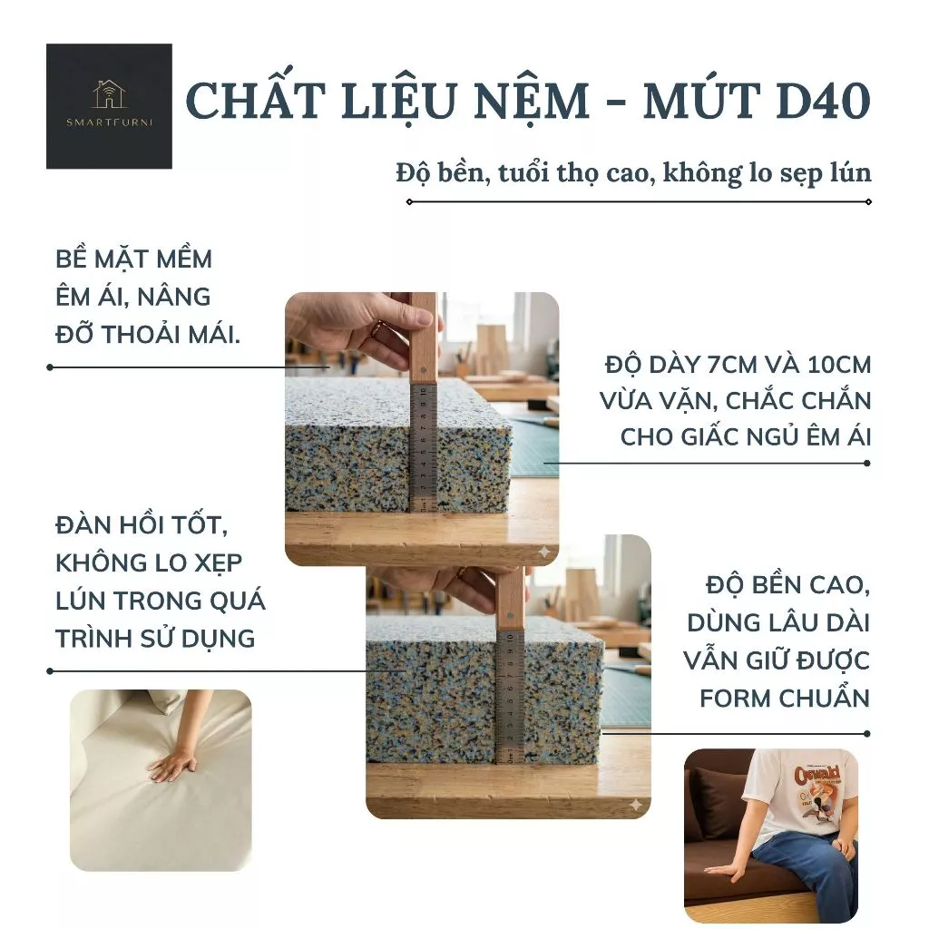 [Smartfurni] Sofa giường gấp gọn thông minh SmartFurni SMF23 - Vải canvas MÀU BE,khung thép mạ kẽm - 5