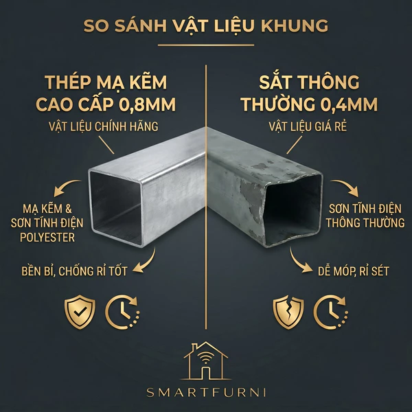 [Smartfurni] Sofa giường gấp gọn thông minh SmartFurni SMF23 - Vải canvas MÀU BE,khung thép mạ kẽm - 6