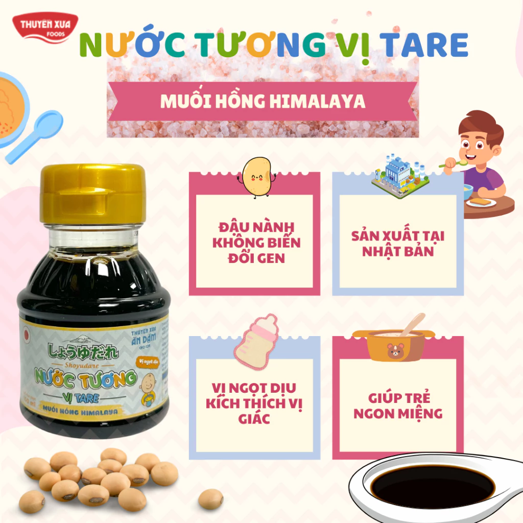 Nước tương vị tare 100ml Thuyền Xưa ăn dặm cho con vị ngọt dịu, kích thích vị giác của trẻ - 4