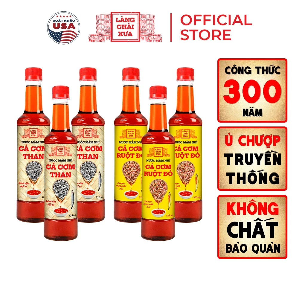 [TẶNG 1 NƯỚC TƯƠNG 125ML] Thùng 6 chai 3 THAN 3 VÀNG Nước Mắm Nhỉ Làng Chài Xưa chai nhựa 525ml - 4