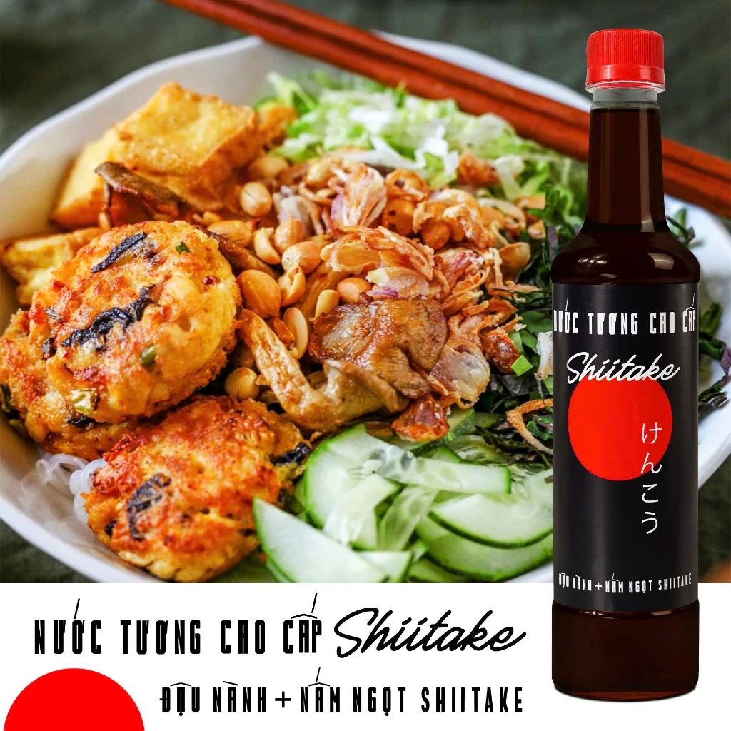 [525ml] Nước tương cao cấp Shiitake lên men tự nhiên từ đậu nành và nấm ngọt Shiitake, chai nhựa Làng Chài Xưa - 6