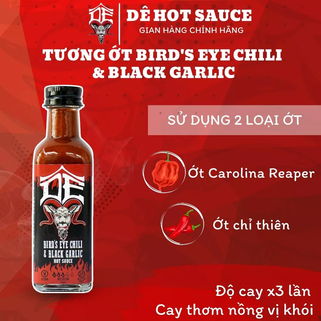 Combo 2 Tương Ớt Cay Vừa Xông Khói Tỏi Đen & Tương Ớt Big Mama Mustard Yuzu Dê Hot Sauce 250ml