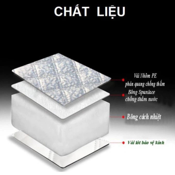 Tấm Chắn Nắng Ô Tô Kính Lái 3 Lớp Tráng Bạc, Chống Nóng và Phản Quang - 5