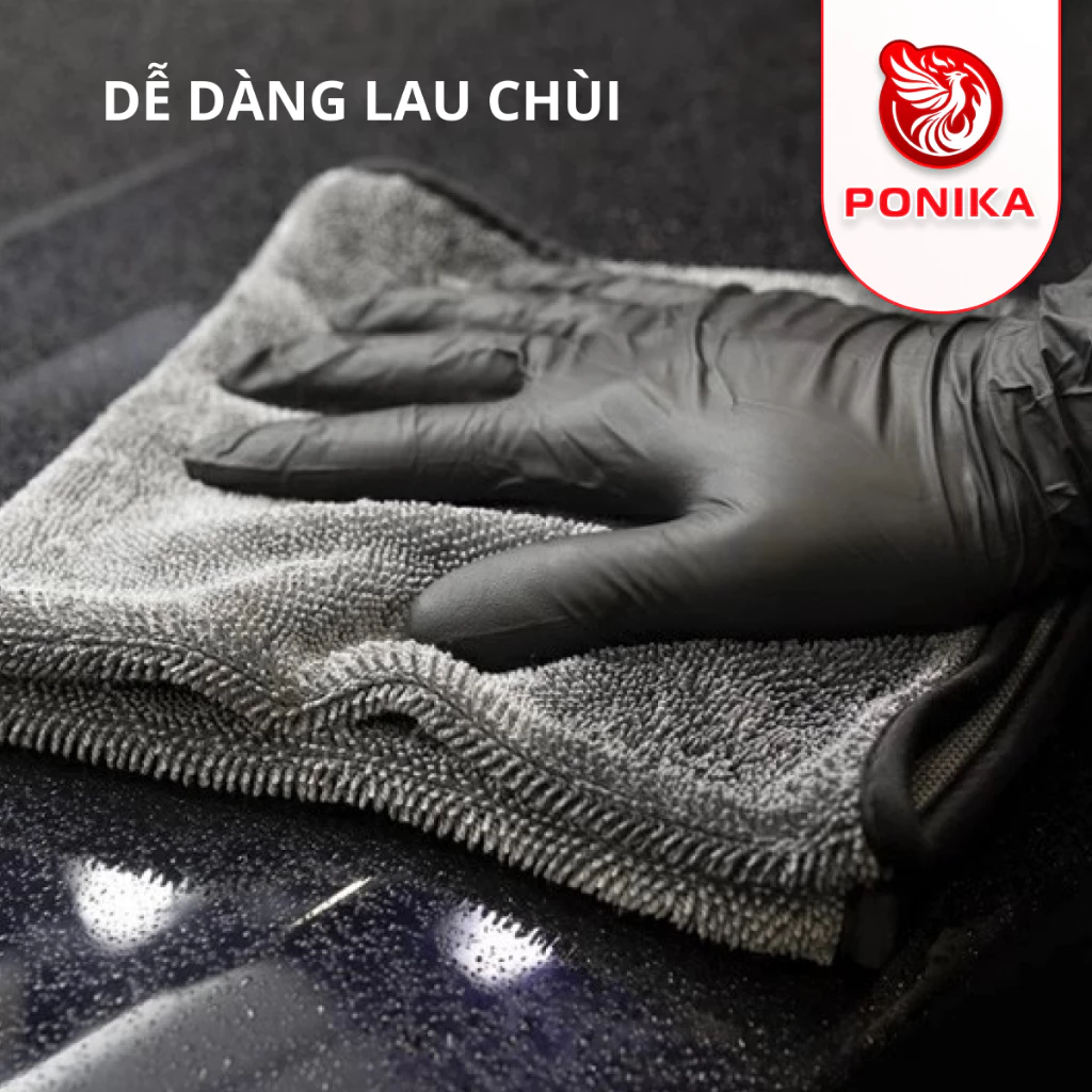 Khăn Superfine Fiber 650gsm Lau Xe Ô Tô Siêu Thấm Hút , Khăn Lau Đa Năng Cao Cấp - PONIKA - 2