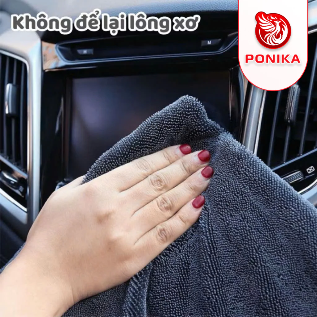 Khăn Superfine Fiber 650gsm Lau Xe Ô Tô Siêu Thấm Hút , Khăn Lau Đa Năng Cao Cấp - PONIKA - 3