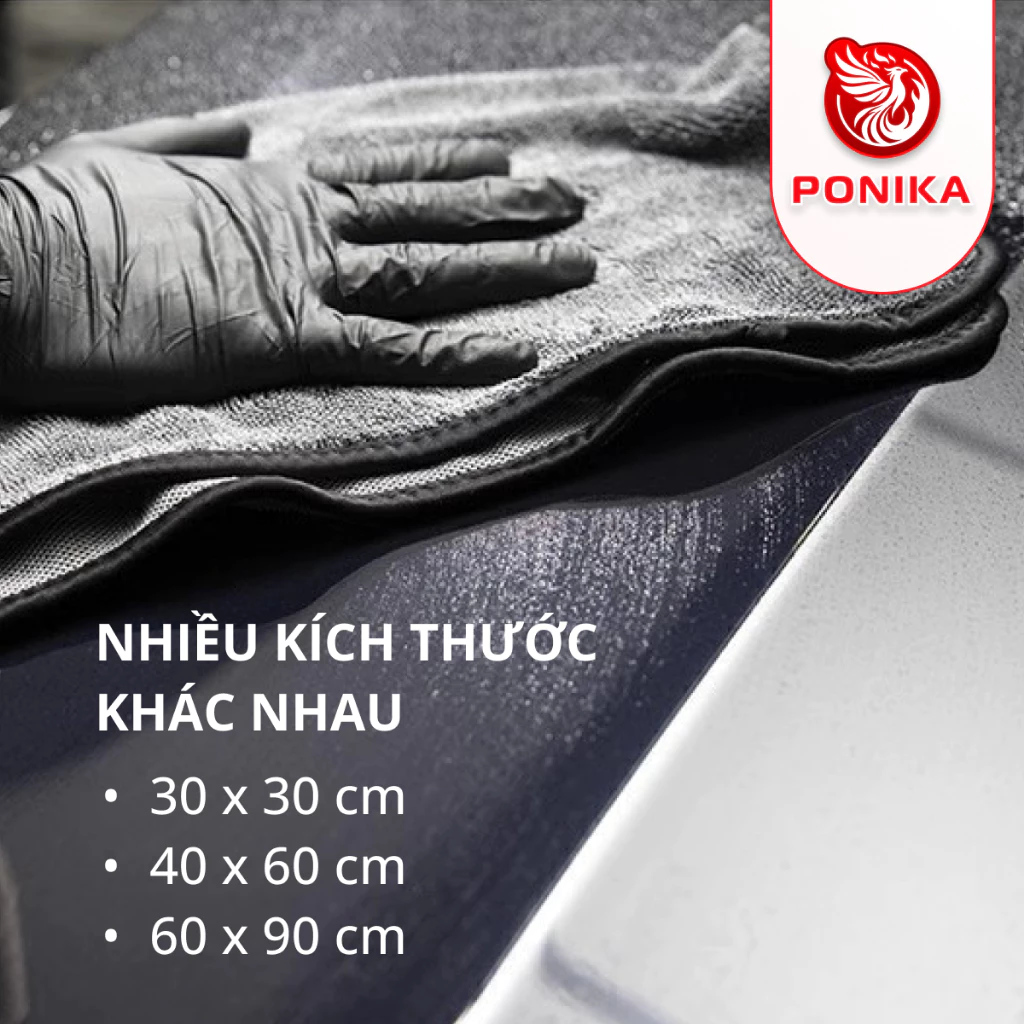 Khăn Superfine Fiber 650gsm Lau Xe Ô Tô Siêu Thấm Hút , Khăn Lau Đa Năng Cao Cấp - PONIKA - 4
