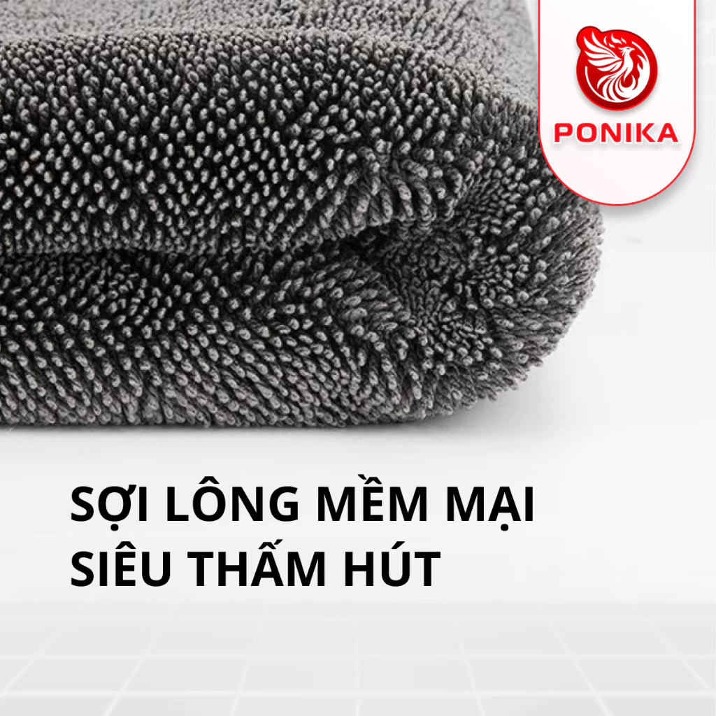 Khăn Superfine Fiber 650gsm Lau Xe Ô Tô Siêu Thấm Hút , Khăn Lau Đa Năng Cao Cấp - PONIKA - 5