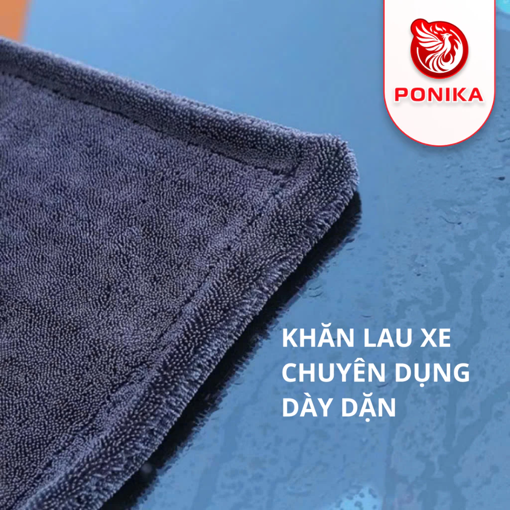 Khăn Superfine Fiber 650gsm Lau Xe Ô Tô Siêu Thấm Hút , Khăn Lau Đa Năng Cao Cấp - PONIKA - 6