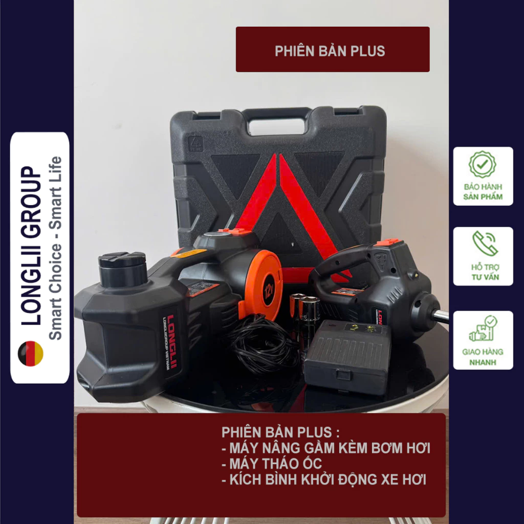 BỘ CỨU HỘ Ô TÔ ĐA NĂNG LONGLII | ĐỘI ĐIỆN | BƠM HƠI | KÍCH BÌNH | THÁO ỐC LỐP XE | LLGVNJCB05 PLUS