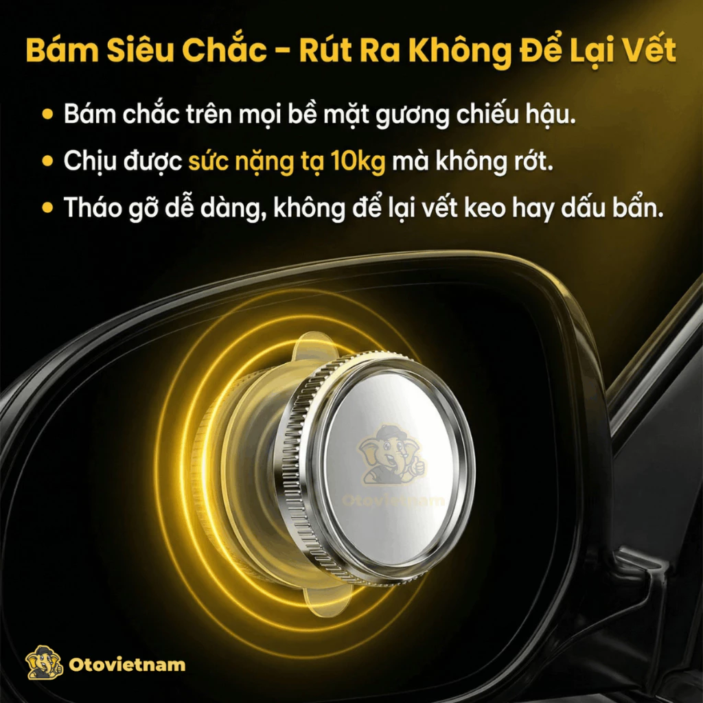 Cặp 2 Gương Cầu Lồi Ô Tô - Xoay 360, Mở Rộng Tầm Nhìn, Triệt Tiêu Điểm Mù Gương Chiếu Hậu - 6
