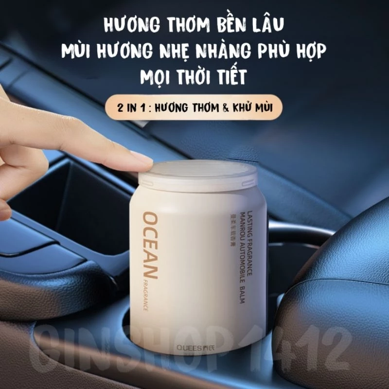 Sáp nước hoa Ô Tô QUEES CUP cao cấp - Khử mùi nội thất xe hơi - Thơm dịu nhẹ - Chống say xe - Sáp thơm ô tô - 2