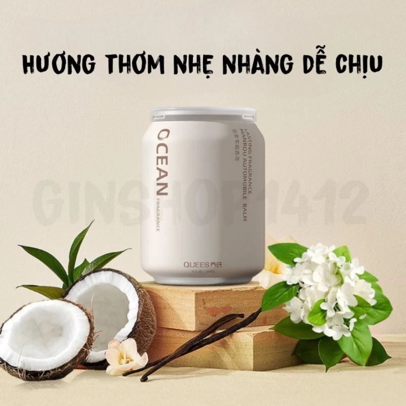 Sáp nước hoa Ô Tô QUEES CUP cao cấp - Khử mùi nội thất xe hơi - Thơm dịu nhẹ - Chống say xe - Sáp thơm ô tô - 5