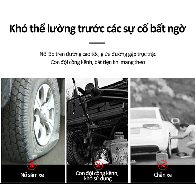 Bộ Kích Gầm Ô Tô, Kích Thay Lốp Cho Xe Hơi Có Đòn Bẩy Nâng Gầm Dễ Dàng Trọng Tải 1.5/2.5 Tấn - 5