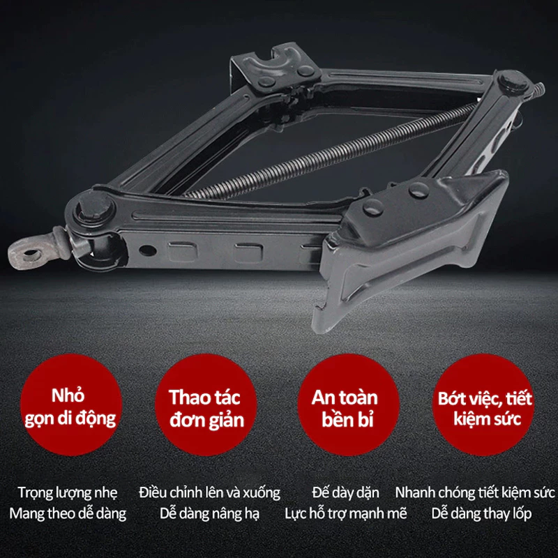Bộ Kích Gầm Ô Tô, Kích Thay Lốp Cho Xe Hơi Có Đòn Bẩy Nâng Gầm Dễ Dàng Trọng Tải 1.5/2.5 Tấn - 6