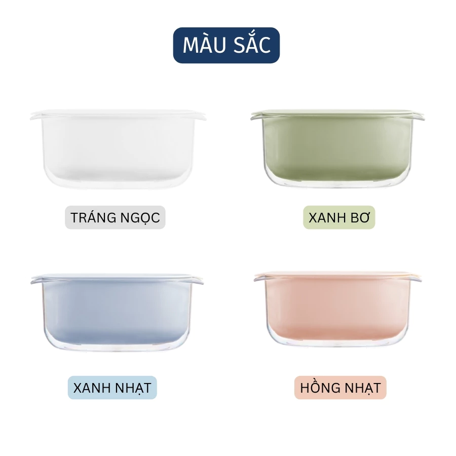 Bộ thau rổ nhựa vuông inochi Yoko chính hãng, rổ to kèm thau trong suốt đựng rửa rau tiện lợi, an toàn, kháng khuẩn - 4
