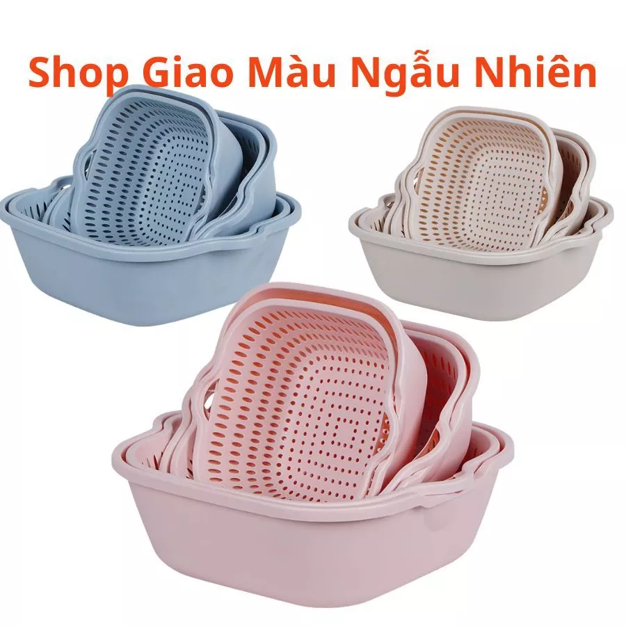 Bộ Rổ Vuông DARLINGHOME Kèm Thau Cao CấP Set Rổ 6 Món Kèm Chậu Darl-166 - 3