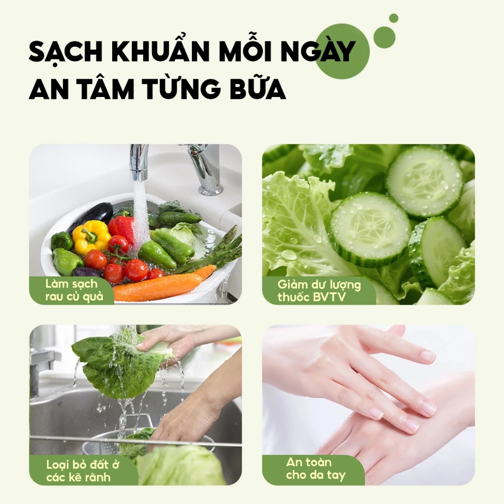 Nước Rửa Rau Củ TOPGIA Dung Tích 1300ml Làm Sạch Thực Phẩm, An Toàn, Không Dư Lượng - 2