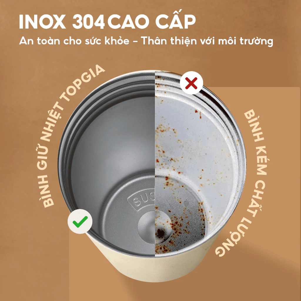(MUA 1 TẶNG 5) Mua bình giữ nhiệt Topgia tặng 5 bịch khăn giấy rút đáy mộc an 1000 tờ 4 lớp, hàng Việt Nam - 6