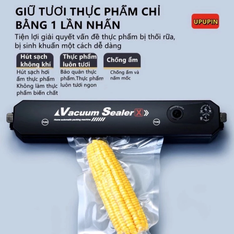 Máy Hút Chân Không Thực Phẩm Kèm Hàn Miệng Túi Vacuum Sealer ( tặng 10 túi hút ) - 4