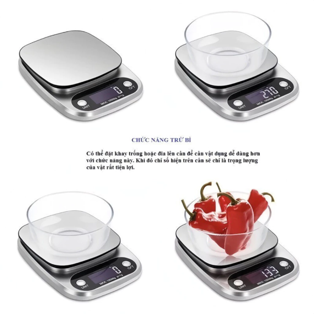 Cân Tiểu Ly Điện Tử Nhà Bếp Mini MEGUN Định Lượng 1g-10kg, Cân Tiểu Li Làm Bánh Độ Chính Xác Cao - 5